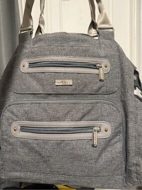 Ju-Ju-Be Gray Men's Backpack Tote with Front Zip Pockets